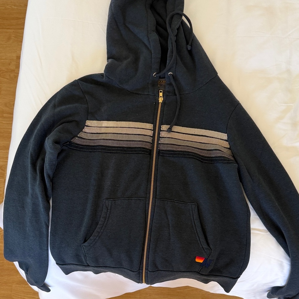 Aviator Nation Navy Hoodie with Stripes